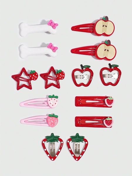 pink and red hairclips 