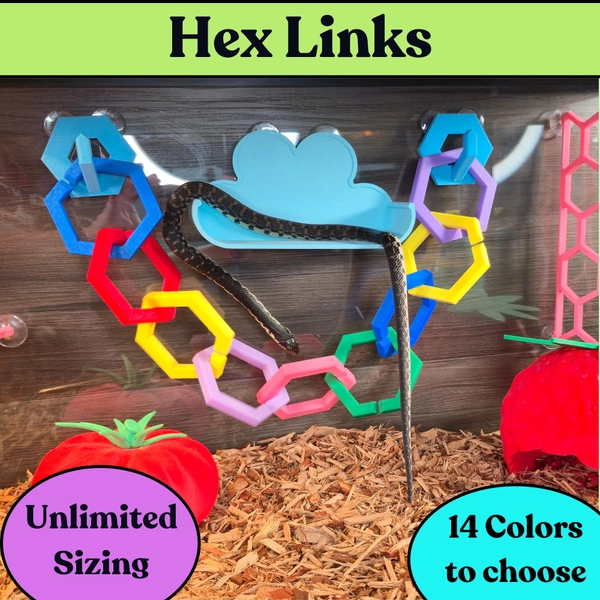 Snake Enrichment Climbing Rings: Hex Link Enrichment Toy for Reptiles