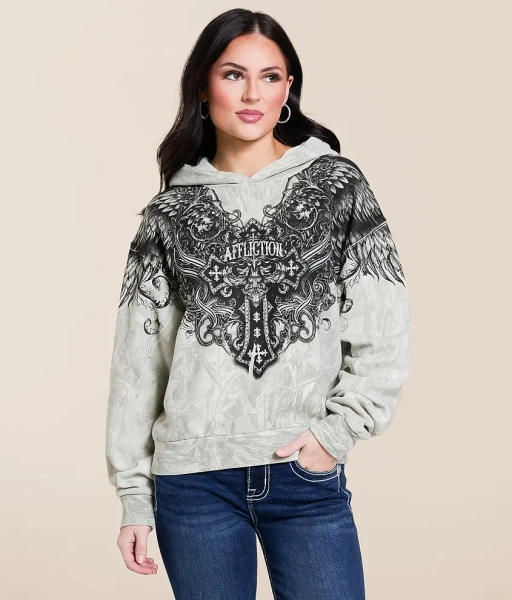 X-Small White Aristocrat Hooded Sweatshirt