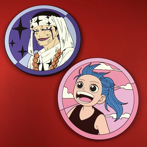 Bandai | One Piece (VIVI + PELL) 4” Set Lot Rubber Coaster Ichiban Kuji Figure