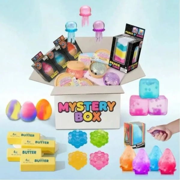 Assorted 100Pcs Surprise Blind Box Squishy Toys Slow Rebound Squeeze Fidget Toys, Cute Animal