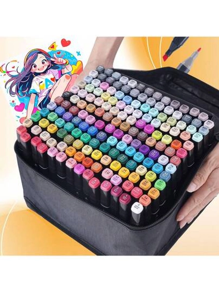 80 Colors Alcohol Markers Set-Includes Dual Tip Blender Markers,Suitable For Kids Toys, Sticker, School Supplies, Permanent Sketch Markers For All Your Art Needs - Top Halloween And Christmas Gift For Kids(Available In 24, 60 And 80-Color Options)
