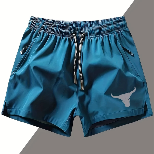 Men's Quick-Dry Athletic Swim Shorts with Zippered Side Pocket - Boardwalk Beach Gym Shorts in Dark Gray, Lightweight Polyester for Swimming, Running, Vacation - Machine Washable Non-Stretch Casual Outdoor Shorts, Workout Shorts, Swimwear, Breathable Fabric