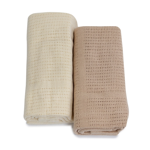 Bubba Blue Nordic Blanket 2 Pack Vanilla/Latte