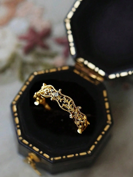 ESBERRY 1pc S925 Sterling Silver Retro Courtly Style Ring For Women Ladies Jewelry Fine Jewelry Gift For Couple Datting Decor For Prom