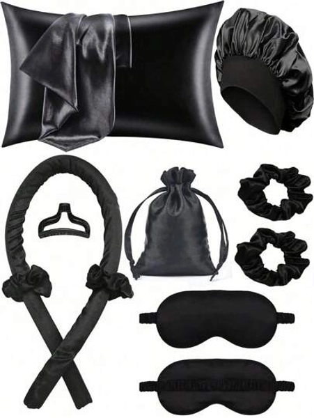 10pcs Hair Care & Styling Tool Set, Includes 1pc Heatless Curler, 1pc Silk Pillowcase, 1pc Sleep Mask, 1pc Sleep Silk Cap, Ideal For Hair And Skin Care, Sleep Package, Back To School, Travel Holiday Essentials, Hair Accessories For Women, Hair Curlers, Curly Hair Brush, Rollers, Curly Hair Products, Barber, Hair Curlers, Barber Accessories, Rollers, Curly Hair Products, Curler, Rollers For Hairdressing Equipment, Accessories, Hair Curl, Curly Hair Tools, Hair Roller, Christmas,Curly Hair, Hair Curler, Hair Rollers, Heatless Curl, Heatless Curls, Rollers, Hair Curlers, Curly Hair Products, Hair Curl, Hair Roller, Rollers For Hair, Curly Hair Tools, Heatless Curlers,Hair, Accessories, Hair Products, Hair Tools, Hair Stuff, Hair Care, Curly Hair Brush, Barber, Barber Accessories, Hairdressing Equipment,Heatless Waves,Travel Essentials,Hairstyle,Hairdressing