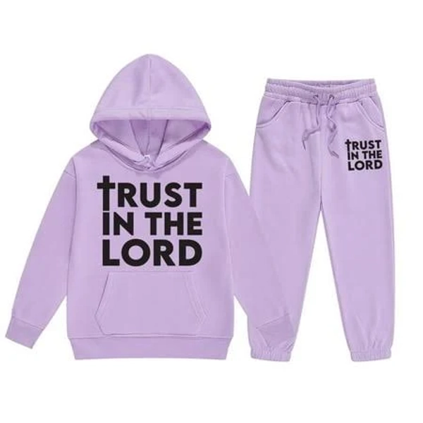 Girl's Letter Prinrt Long Sleeved Hoodie Set
