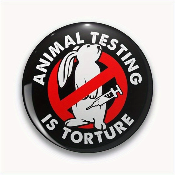 [Animal Testing Activism Pin] 1pc DIY Craft Pin - 44mm 1.73 inches Stop Animal Testing Activism and Liberation Pin - Suitable for Bags, Jackets, Gifts, Holiday Party Favors