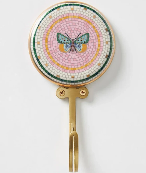 Anthropologie The Bistro Tile Stoneware Hook Garden Edition