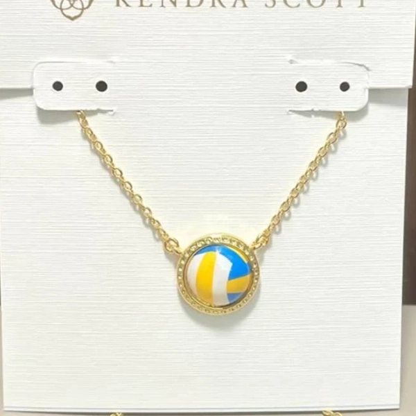 Kendra Scott Volleyball Gold Short Pendant Necklace