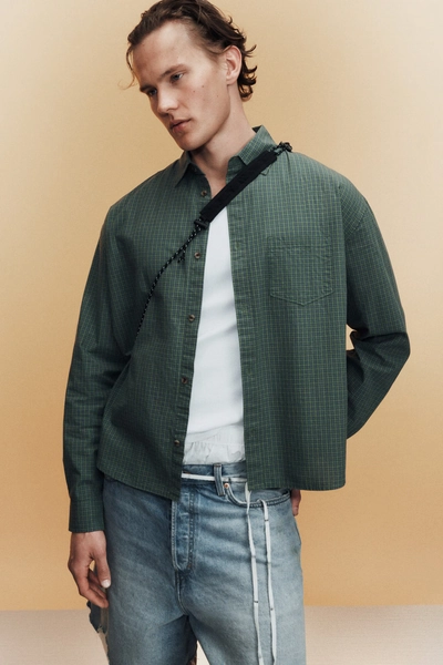 Boxy Long-Sleeved Cotton Poplin Shirt