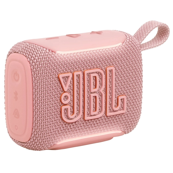 JBL Go 5 Ultra-Portable Rugged Bluetooth Speaker - Pink Ambient Edge Lighting - AirTouch Instant Stereo Pairing - Auracast - JBL Portable App for iPhone & Android - USB-C Lossless Audio - 7-Band EQ - Up to 10hrs Battery Life with Playtime B