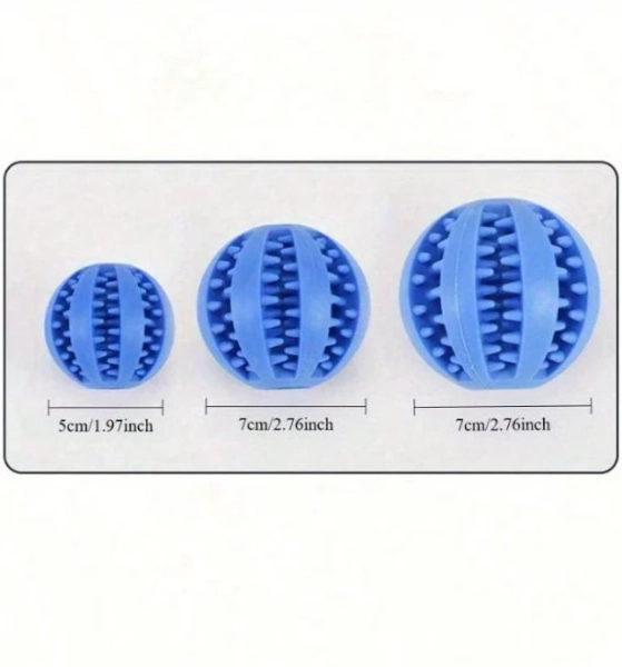 Pet Supplies 3pcs Interactive Dog Toy Balls - Durable Rubber Chew Toys for Puppies & Dogs, Teeth Cleaning & Treat Dispensing Fun, Multi-Color (Green,