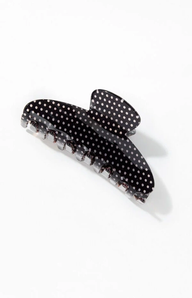 Black & White Polka Dot Hair Claw Clip