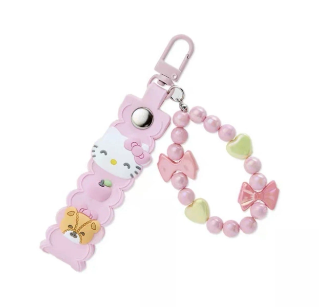 Japan Sanrio Original Rubber Keychain with Bead - Hello Kitty Official Kawaii Japanese Merchandise Store | Next-Day UK Delivery