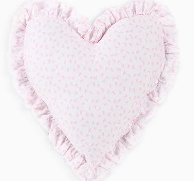 LoveShackFancy Heart Shape Ruffle Pillow