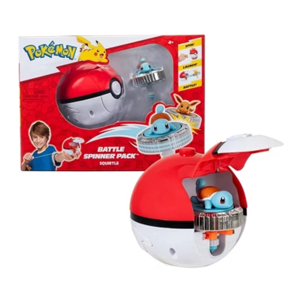 Jazwares, Inc. Pokemon Battle Spinning Top and Poke Ball Launcher| Squirtle