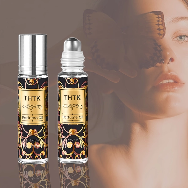 Luxury Middle Eastern Arabic Roll-On Perfume - Long-Lasting Seductive Scent with Golden-Accented Design & Elegant Black Cap, Attracts Men/Women, 10-20% High Concentration, Formaldehyde-Free, Ideal Gift for Women & Men, Sensitive Light Beige Safe, Floral Scent with Musk & Vanilla Base Notes, Travel-Friendly Perfume Oil in Sleek Cylindrical Bottle with Golden Cap, Perfect for Gifting, Arabic Perfumes for Women Long Lasting, Mini Perfumes, Arabian Perfume Oil for Women,