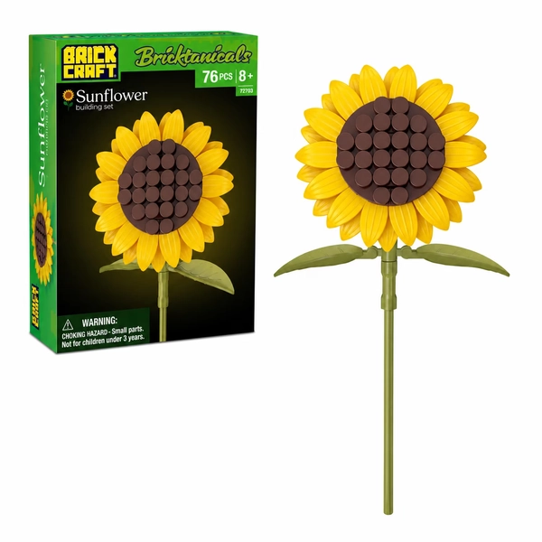 Brickcraft Bricktanicals Sunflower Building Kit (76-Piece Set), Adjustable Angling Display Flower, Mix-and-Match Bouquet Series, Decor Gift for Adults Ages 8+ - Walmart.com