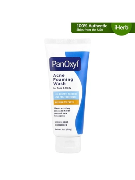 PanOxyl Acne Foaming Wash, For Face & Body, Maximum Strength, 1 Oz (28 G)