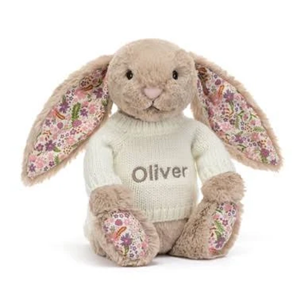 Official Jellycat Blossom Beige Bunny 'Petal' Jumper