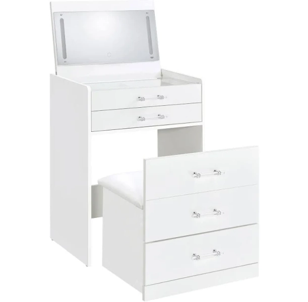 Coaster Danbury 3-Drawer Makeup Vanity and Stool Set