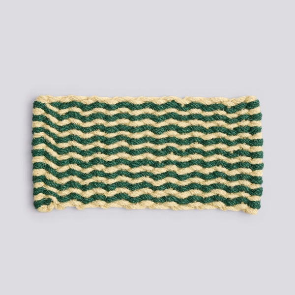 Coco Door Mat-Stripe Wave-Dark green and white