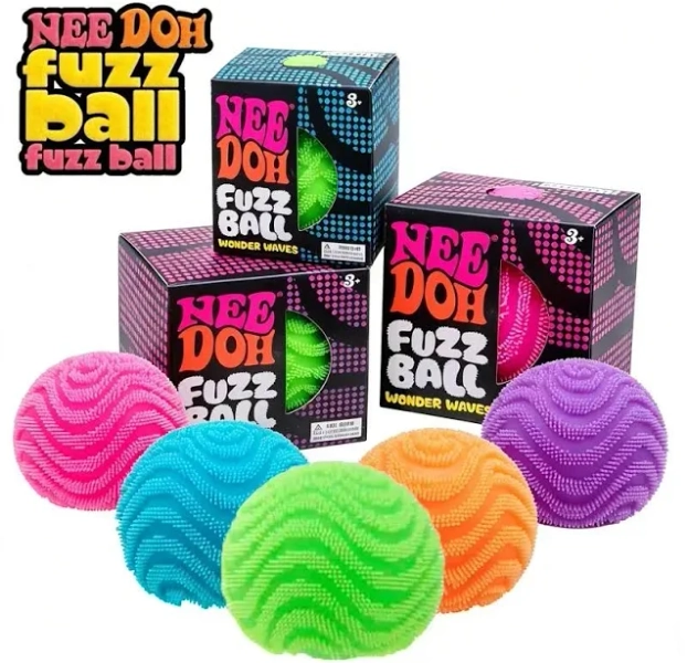 2026 New model NeeDoh Fuzz Ball Wonder Waves Sensory Squeeze Toy Textured Stress Relief Fidget Ball