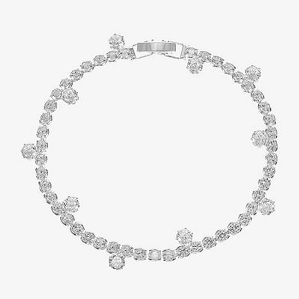 Sparkle Allure Drop Stone Womens Cubic Zirconia Pure Silver Over Brass Round 7.5 Inch Tennis Bracelet, One Size