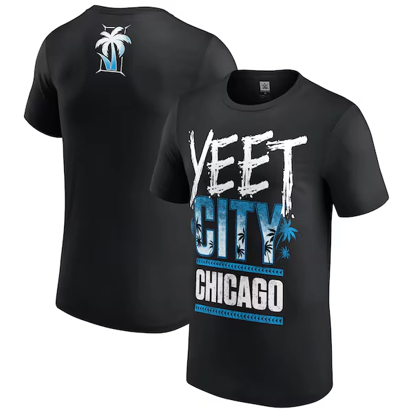 Men's Black Jey Uso Yeet City Chicago T-Shirt