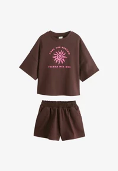 REGULAR FIT - HEAVYWEIGHT SET - Shorts - brown pink rio