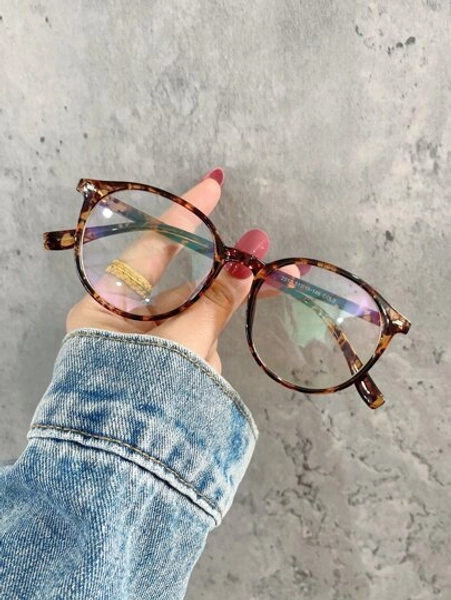 1pair Tortoiseshell Frame Eyeglasses Clear Glasses Accessories Glasses Accessories For Women