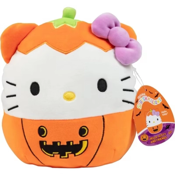 Squishmallows Original 8-Inch Hello Kitty Jack O' Lantern Pumpkin Plush - Collectible Soft & Squishy Stuffed Animal Toy - Gift for Kids, Girls & Boys