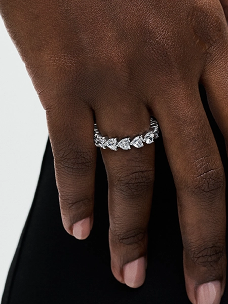Band of Clear Hearts Ring