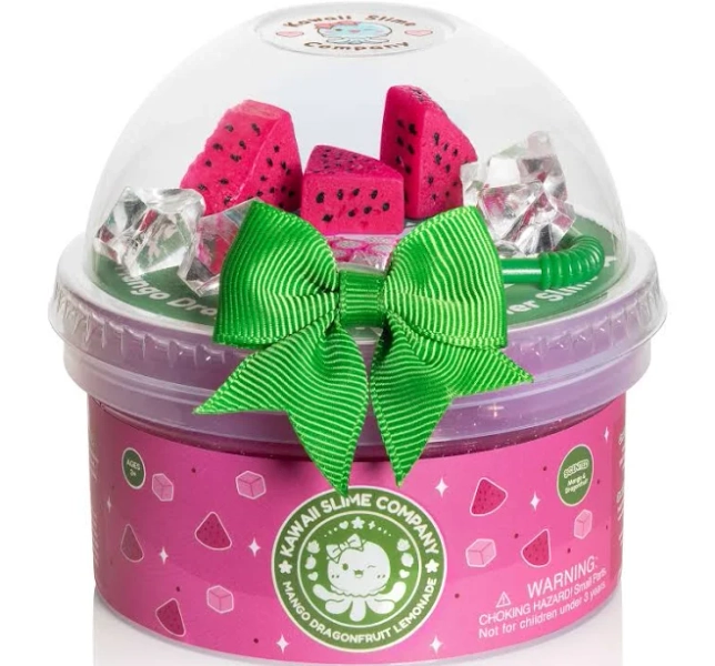Kawaii Company Mango Dragonfruit Lemonade Refresher Jelly Cube Slime