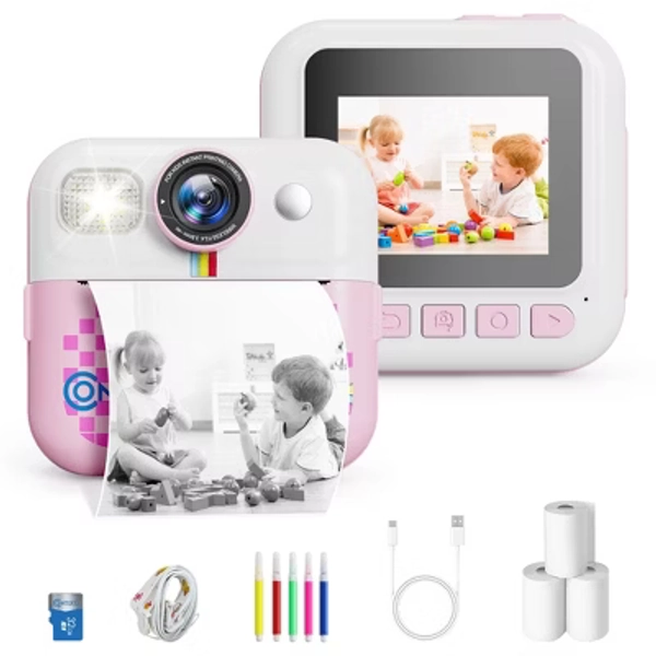 Contixo KC4 Kids Instant Print Camera, 2.4" Screen 1080P HD 16X Zoom MP3 & Games 32GB Card Digital Camera Toy For Boys Girls Age 3-10, Pink Unicorn
