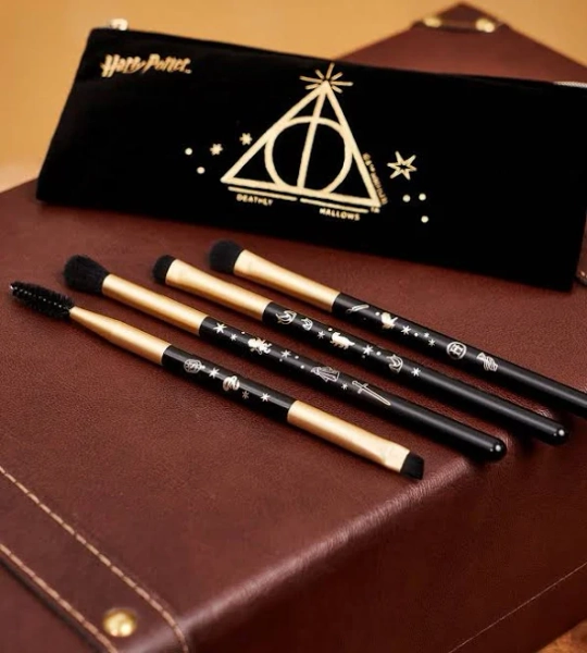 Shein Deathly Hallows Pattern Makeup Brushes Set