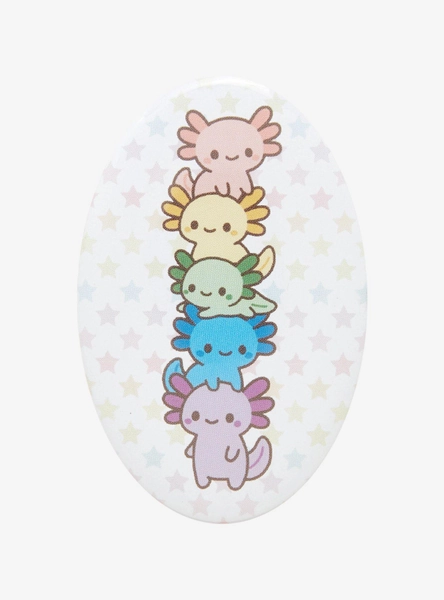Rainbow Axolotl 3 Inch Button