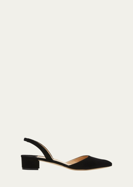 Aspro Suede Block-Heel Slingback Pump