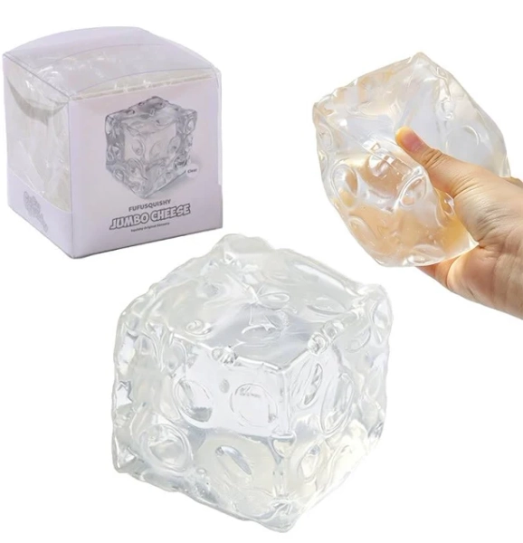 FUFUSQUISHY Crystal Jumbo Cheese Squishy Original Sensory