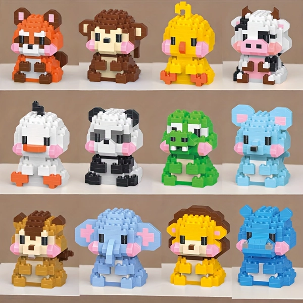 [Animal Building Blocks] 12pcs Animal Building Blocks Set | Small Particle Building Block