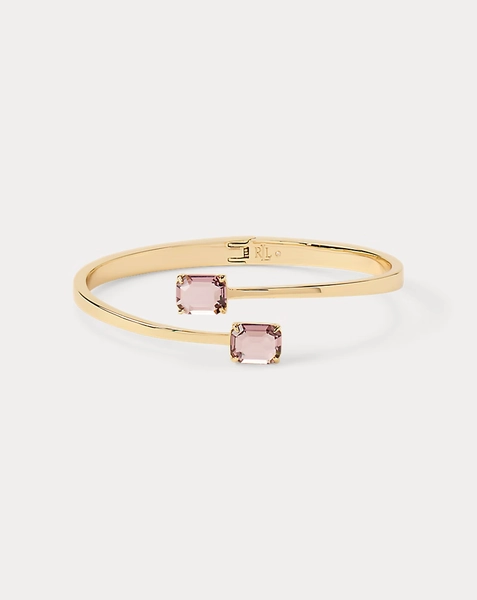 Gold-Plated Stone Hinge Bangle
