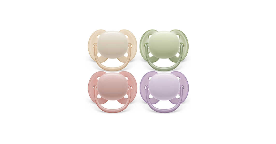 Avent Ultra Soft Soother Plain 2 Pack 0-6 Months | Baby Bunting AU