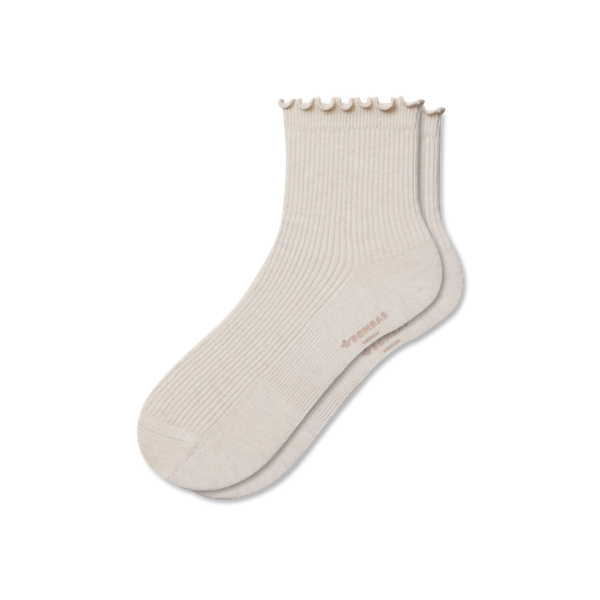 Women's Ruffle Rib Quarter Socks 