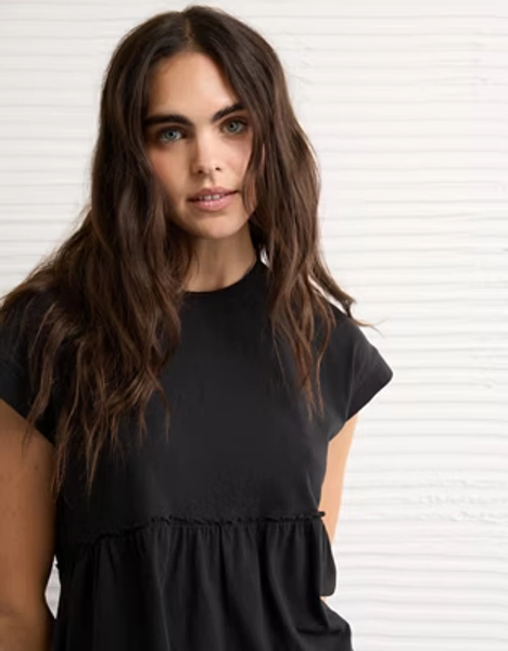 AE Sunchaser Knit Tie Back Babydoll T-Shirt