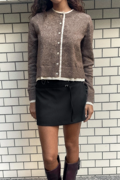 COMBINATION KNIT CARDIGAN