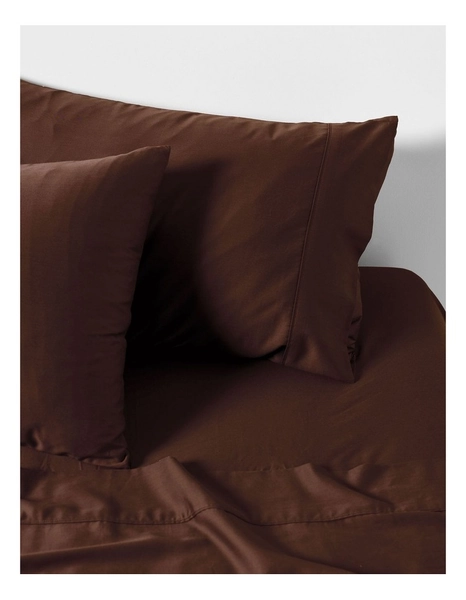Nara 400TC Bamboo Cotton Sheet Set in Chocolate