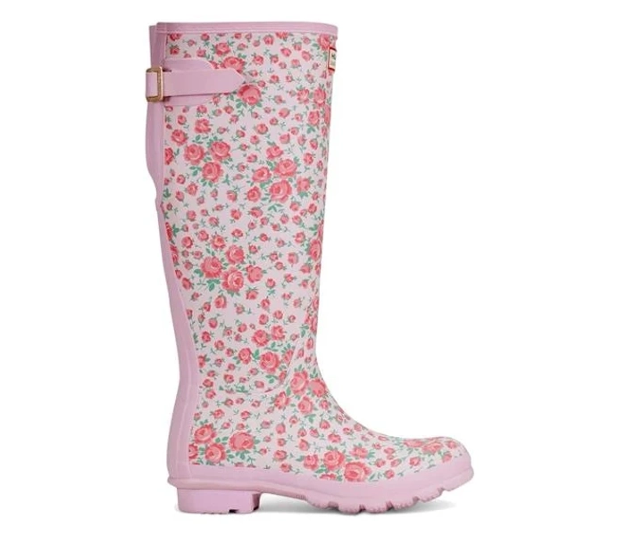 Hunter Original Back Adjustable Tall Rain Boots LoveShackFancy Pink Floral Print (Women's)