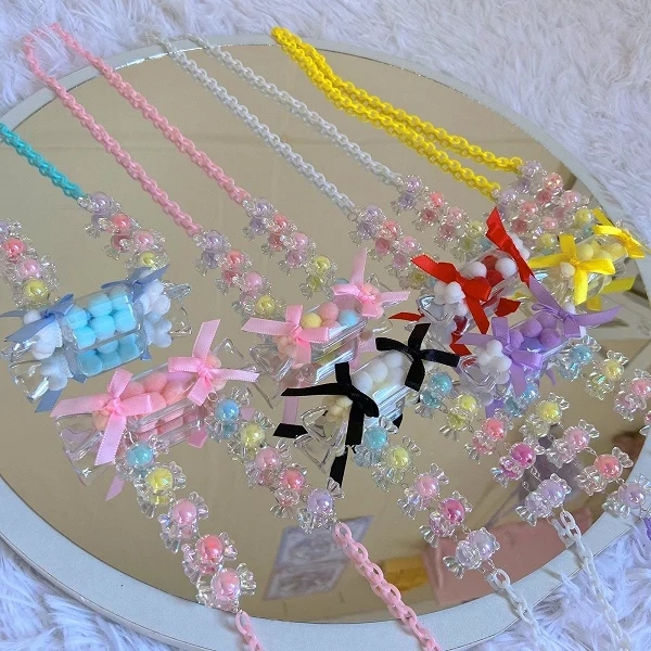 [£6.64]Handmade 7 Color Options Bowknots Candy Necklace