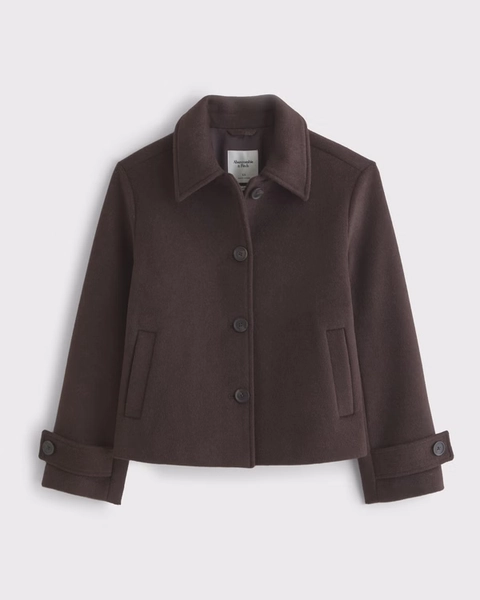 Short Wool-Blend Coat